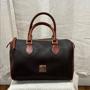 Dooney & Bourke T Morrow Brown Pebbled Leather Barrel Satchel